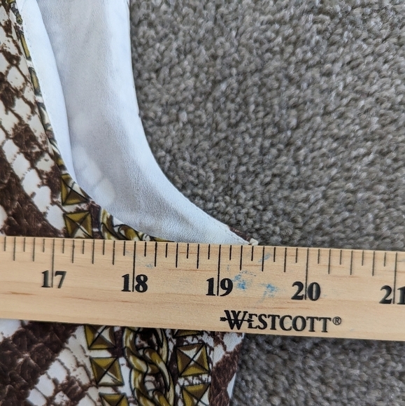 MICHAEL Kors Mixed Snake Print Georgette Shift Gold Chain Brown Dress Size 10 - Picture 8 of 15